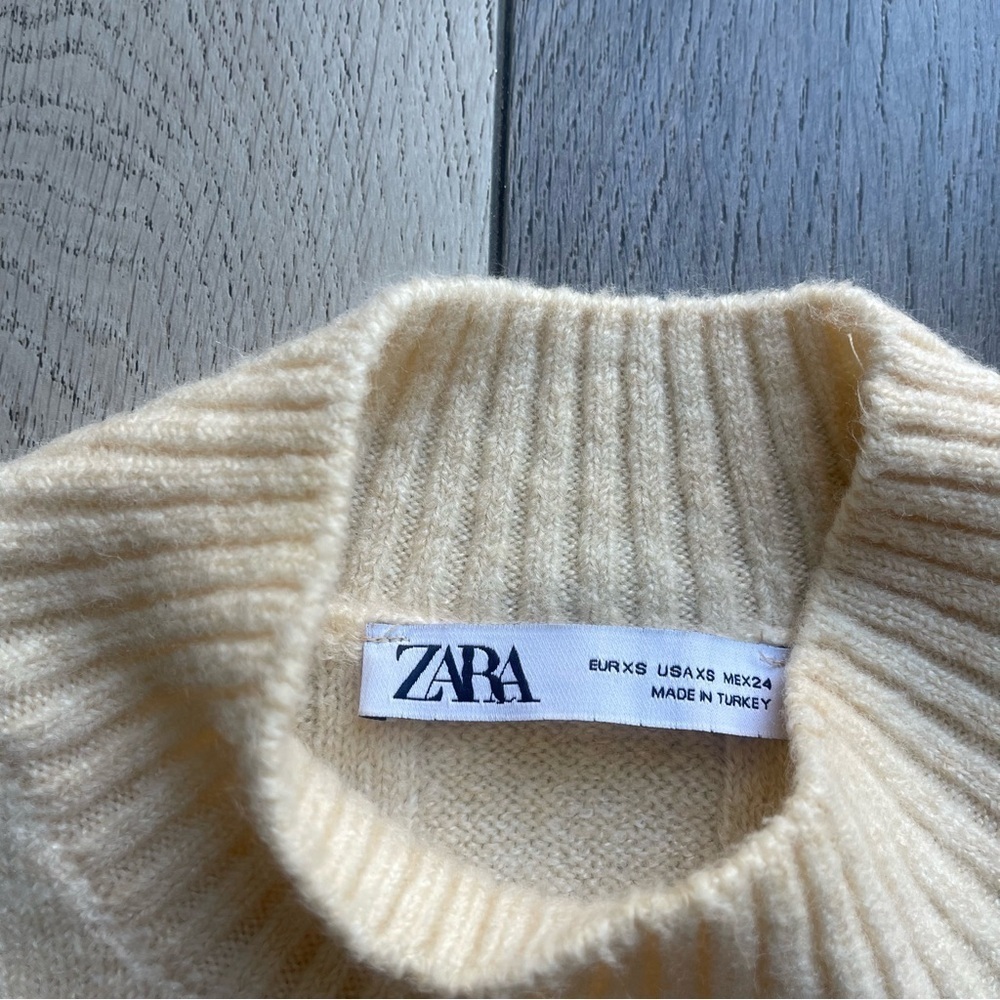 Zara Beige Ribbed Knit Top - Picture 2 of 7